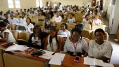 Varsity students in dia classroom for Nigeria Tertiary institution 