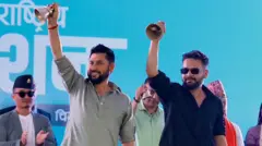 रास्वपाको महाधिवेशनमा रवि लामिछाने र बालेन शाह घण्टी बजाउँदै