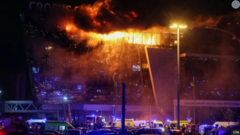 Crocus Concert Hall de Moscou en feu