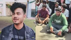 मृतक उदित गायकी (बाएं) और लखन यादव के परिजन (दाएं) ने पुलिस पर आरोप लगा रहे हैं