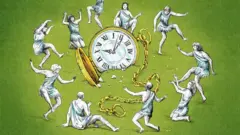 Ілюстрація: люди і годинник
