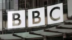 BBC logo seen on the exterior of New Broadcasting House