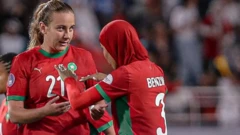 Morocco player celebrate dia goal