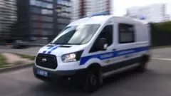 Полицейская машина в Москве, июль 2024