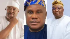 Sẹnẹtọ Sharafa Alli wọ aṣọ funfu, Sẹnẹtọ Abdulfatai Buhari wọ buba olomi buluu, nigba ti Adebayo Adelabu naa wọ aṣọ funfun