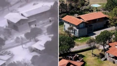 Una vista aérea de una cabaña captada por drones