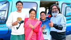 परिवार के साथ हेमंत सोरेन