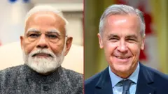 ਭਾਰਤ ਦੇ ਪ੍ਰਧਾਨ ਮੰਤਰੀ ਨਰਿੰਦਰ ਮੋਦੀ ਅਤੇ ਕੈਨੇਡਾ ਦੇ ਪ੍ਰਧਾਨ ਮੰਤਰੀ ਮਾਰਕ ਕਾਰਨੀ