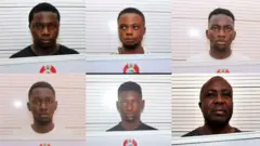  seven yahoo boys wey dey go chill for prison.