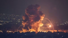 Asap dan api mengepul di pinggiran selatan Beirut, setelah serangan udara Israel menghantam Sin El Fil, Lebanon, pada 6 Oktober 2024.