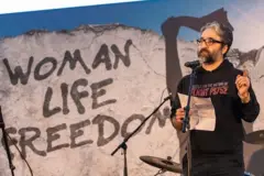 ح﻿امد اسماعیلیون از برگزارکنندگان تجمع اعتراضی برلین، اکتبر ۲۰۲۲