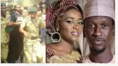 Aworan ibi ti wọn ti n mu Maryam Sanda lọ pẹlu fọto oun ati ọkọ rẹ