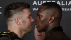 UFC fighters Dricus du Plessis and Israel Adesanya for face-off