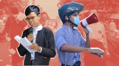 မန္တလေးသပိတ်ခေါင်းဆောင် ကိုထက်မြတ်အောင်ရဲ့ လှုပ်ရှားမှုများသရုပ်ဖော်ပုံ