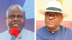 Gwamna Douye Diri na Bayelsa da Ministan Abuja Nyesom Wike 