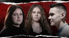 Колаж з облич трьох дітей: з лівої сторони на праву - Камелія, Дарина та Сергій