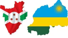 Ikarita y'u Burundi n'ikarita y'u Rwanda ziri hamwe