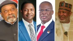 Collage image of Chris Ngige, Abubakar Malami, Timipre Sylva and Hadi Sirika