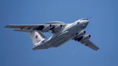 Indege yo mu bwoko bwa A-50 mu myimenyerezo ya gisirikare i Moscou mu  2019