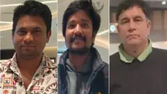 (बाएं से दाएं) केतन मेहता, राजशेखर डूंगा और सतीश कुमार