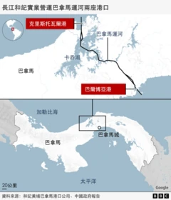 地圖表明運河的港口位置