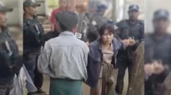 ဒေါက်တာခင်သူသူလွင်ကို မင်းကင််း NUG ရဲတပ်ဖွဲ့က ဖမ်းဆီးချိန် အခြေအနေ ရုပ်သံထဲက screencgrab