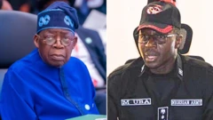 Hoton Shugaban Ƙasa Bola Tinubu a ɓangaren hagu da na marigayi Birgediya Janar Musa Uba