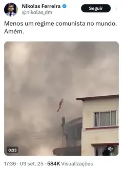 Captura de tela de postagem de Nikolas ferreira no X