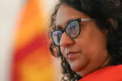 Harini Amarasuriya, Sri Lanka's prime minister, during an interview in Colombo, Sri Lanka, on Tuesday, March 25, 2025. Sri Lanka's new government will be restricted in how much it can spend for at least the next two years, Amarasuriya said, as it looks to balance campaign pledges to unwind tax increases and other austerity measures against limits set by its $3 billion bailout program. Photographer: 