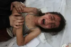 Жекшемби күнү Газанын Аль-Акса шейиттери ооруканасы каза болгондор менен жарадарларга толуп кетти.