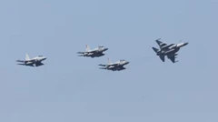 የፓኪስታን አየር ኃይል ጄኤፍ -17 አውሮፕላኖች በፓኪስታን የባሕር ኃይል ልምምድ ወቅት 