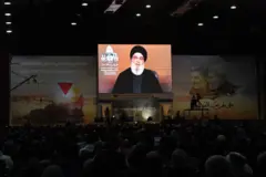 نصرالله خلال إلقاء خطابه مساء الأربعاء