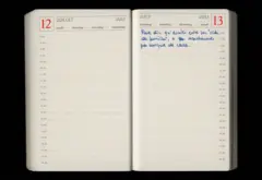 Diário de Mariona aberto na página de 13 de julho.