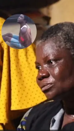 Mene Ogidi's mother and Mene Ogidi in a circle