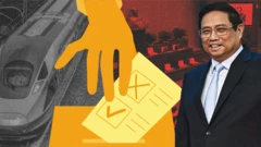 Minh họa đường sắt và ông Phạm Minh Chính