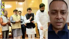 'स्वच्छता मॉनिटर' या उपक्रमाचं उद्घाटन करताना तत्कालीन मुख्यमंत्री एकनाथ शिंदे, शालेय शिक्षण मंत्री दीपक केसरकर, आणि 'लेट्स चेंज' उपक्रमाचे संचालक रोहित आर्या...