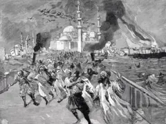 19. yüzyıldan deprem illüstrasyonu