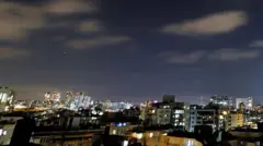 सात जून को ईरान की तरफ़ से छोड़ी गई मिसाइल वेस्ट बैंक सिटी के ऊपर आसमान में दिखी