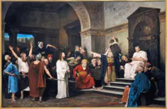 Jésus jugé par Pilate, dans un tableau de 1881 du peintre hongrois Mihály Munkácsy.