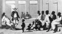 Ilustração sobre o tráfico escravagista no Brasil