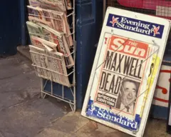 Primera página de la edición especial con el titular "Maxwell muerto".