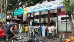 ২০২৪ সালের ছয়ই অগাস্টে তোলা ঢাকার মোহাম্মদপুর থানার ছবি