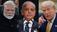 நரேந்திர மோதி, டொனால்ட் ரம்ப் மற்றும் ஷேபாஸ் ஷரீஃப்