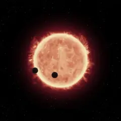 A quarenta anos-luz de distância, dois planetas do tamanho da Terra passam em frente a uma estrela anã vermelha