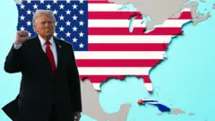 Hình ông Trump, bản đồ Mỹ, bản đồ Cuba 