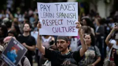 Protesta en Ciudad de México contra la gentrificación.