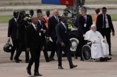 Le Pape François à son arrivée à Kinshasa ce 31 janvier 2023