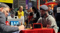 Tunde Onakoya dey play chess for Time square New York