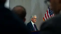 Jerome Powell, presidente do Federal Reserve dos EUA, em 15 de maio de 2025