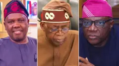 A collage of Daniel Bwala, President Bola Tinubu, and Bayo Onanuga